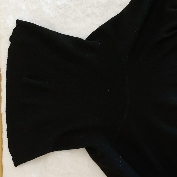 Michael Kors| Black Shimmering Cowlneck Sweater With Drawstring Sides - Picture 10 of 17